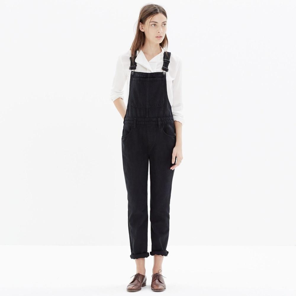 Madewell Black Zip Overalls
